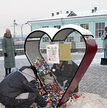 В 2025 году собрано более 760 кг пластика для переработки в контейнер-сердце на вокзале Кирова