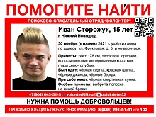 15-летний Иван Сторожук пропал в Нижнем Новгороде