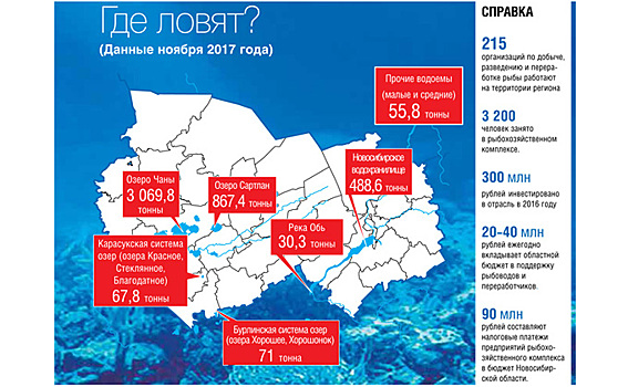 Карта самых рыбных водоемов в Новосибирской области