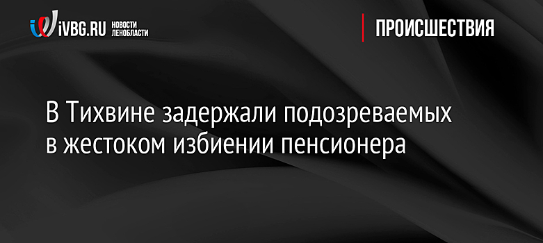 В Тихвине задержали подозреваемых в жестоком избиении пенсионера