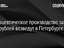 Фармацевтическое производство за 8 млрд рублей возведут в Петербурге
