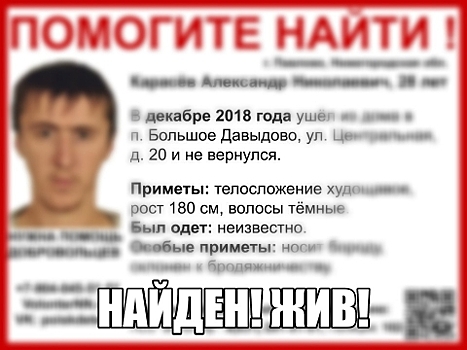 Пропавший в Нижегородской области Александр Карасев найден