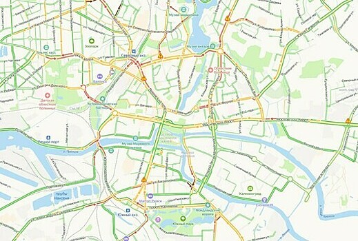 Центр Калининграда утром в четверг встал в 6-балльных пробках