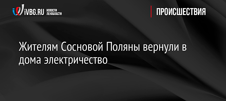 Жителям Сосновой Поляны вернули в дома электричество