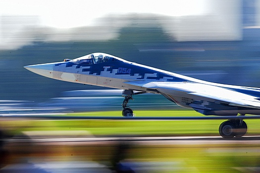 Видео: Российский истребитель Су-57Э прибыл в Индию