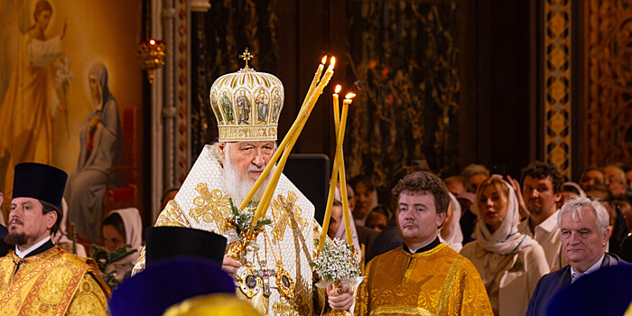 Патриарх Кирилл провел рождественское богослужение в храме Христа Спасителя