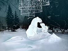 Территорию Омской крепости украсят ледяные фигуры Умки, пингвинов и Мамонтёнка