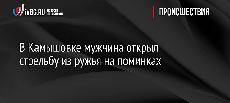 В Камышовке мужчина открыл стрельбу из ружья на поминках