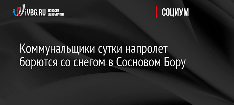 Коммунальщики сутки напролет борются со снегом в Сосновом Бору