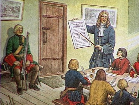 11 марта 1714 года Петр I  подписал указ об открытии в России цифирных школ