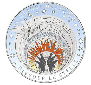 «Ад» Данте Алигьери на монетах 5 и 20 евро