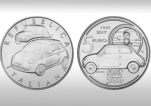 Fiat 500 нанесли на монету