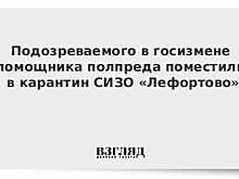 Подозреваемого в госизмене помощника полпреда поместили в карантин СИЗО «Лефортово»