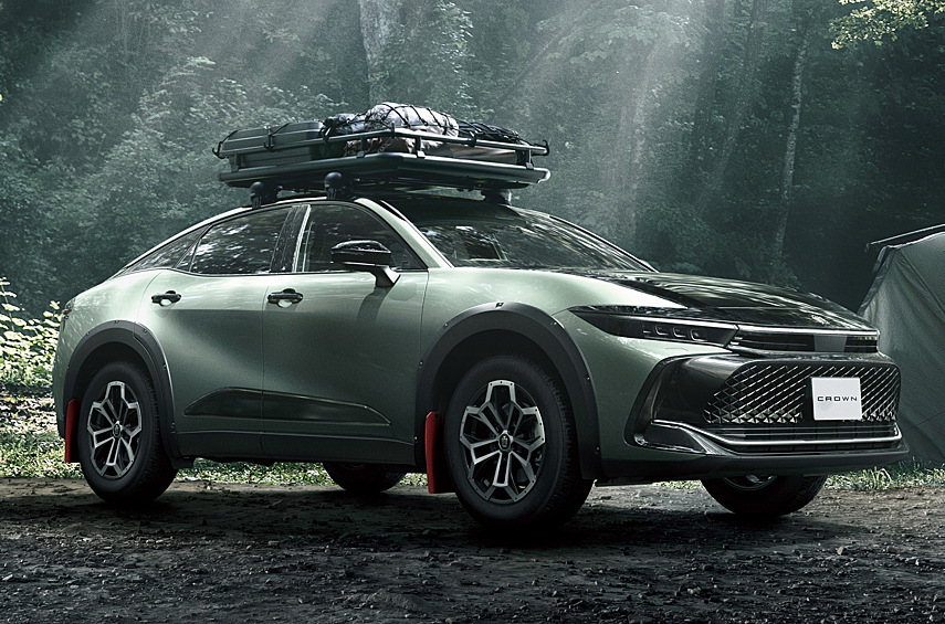 Toyota Crown Crossover Landscape. Спецверсия кросс-седана вдохновлена раллийной эстетикой. Делать новинку планируют лишь до декабря. За доплату предложена двухцветная окраска.