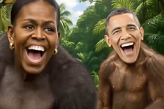 Видео с семьей Обамы в образе обезьян вызвало политическую бурю в США