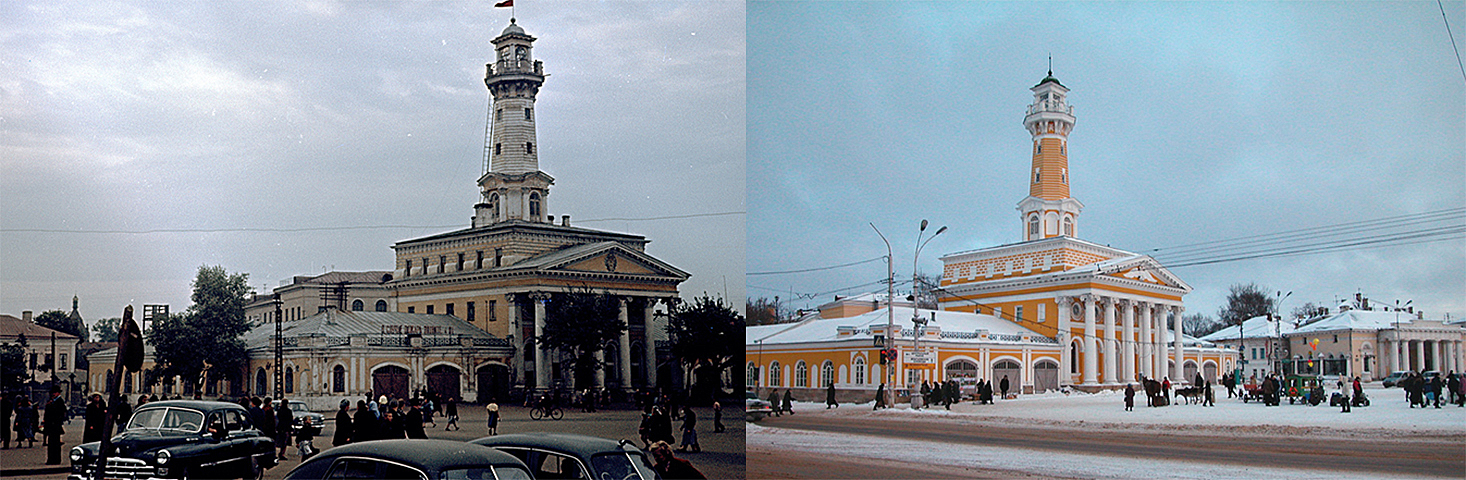Обнаружены фотографии первой «пробки» в Костроме. У Каланчи в 1958 году