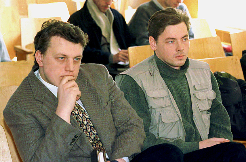 Журналисты Белорусского бюро ОРТ Павел Шеремет и Дмитрий Завадский, 1998