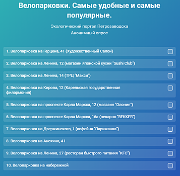 Петрозаводчанам предлагают выбрать лучшую велопарковку карельской столицы