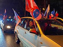 В Москве прошел автопробег в честь признания ДНР и ЛНР