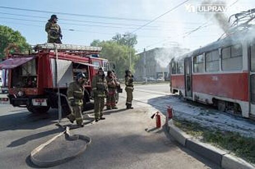 В Ульяновске загорелся трамвай