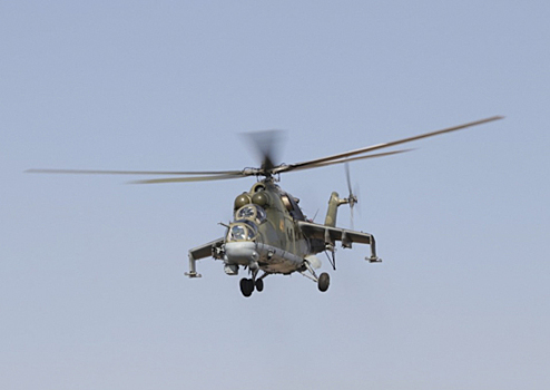 Российские вертолеты Ми-24 отработали уничтожение условных боевиков на учении в Таджикистане
