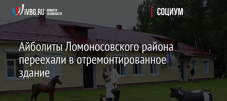 Айболиты Ломоносовского района переехали в отремонтированное здание