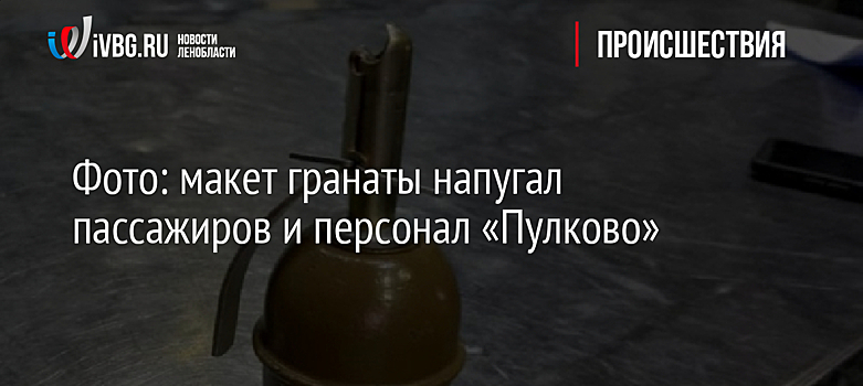 Фото: макет гранаты напугал пассажиров и персонал «Пулково»