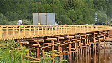 В Холмогорском районе за месяц построили новый мост через Ваймугу