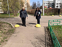 Члены Общественного совета района Старое Крюково проверили установку новых противопарковочных полусфер у корпусов 810-812
