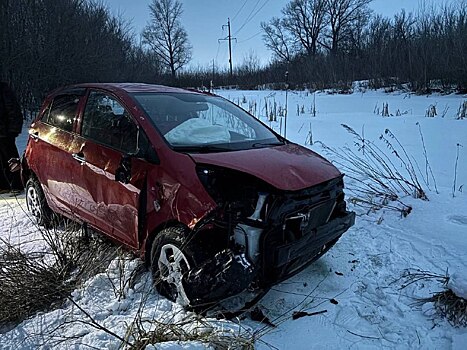 Возле поселка Краснощеково легковушка съехала в кювет и перевернулась