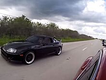 Tesla Model S сразилась в дрэге с 1000-сильной Toyota Supra