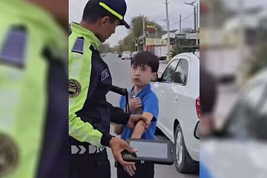 В Узбекистане на видео попало, как школьник за рулем Chevrolet грубил гаишникам