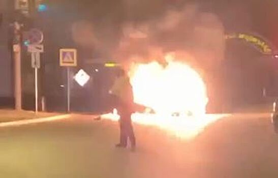 Появилось видео взрыва после аварии на Ленинском проспекте