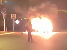 Появилось видео взрыва после аварии на Ленинском проспекте