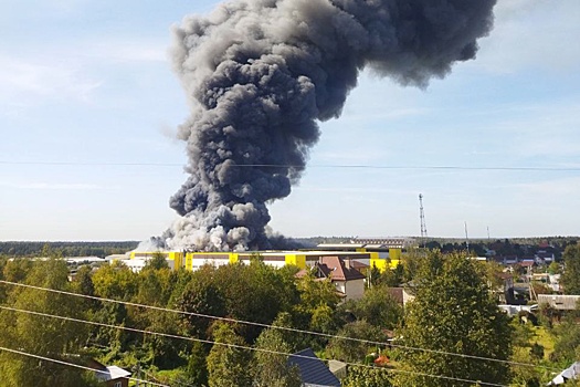В Подмосковье произошел крупный пожар в складском комплексе