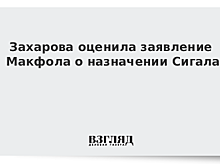 Захарова оценила заявление Макфола о назначении Сигала