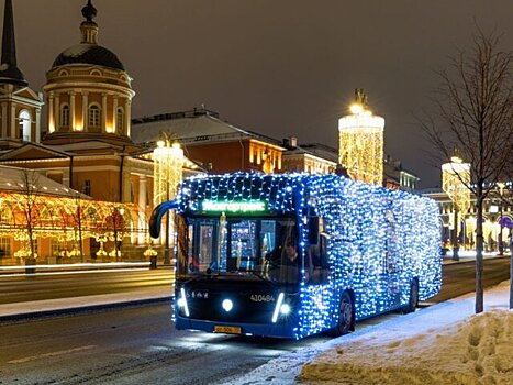 Порядка 600 тыс лампочек использовали для новогоднего украшения транспорта Москвы