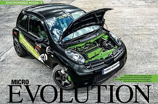 В Nissan Micra уместили начинку от Lancer Evo: 400 сил и полный привод