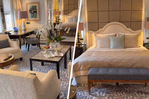 Продюсер Яна Рудковская показала интерьер люкса в отеле Цюриха