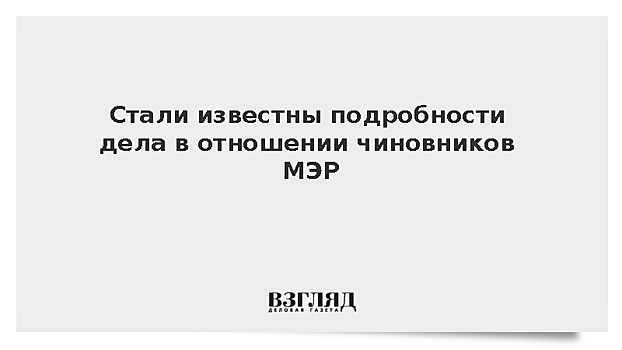 Стали известны подробности дела в отношении чиновников МЭР