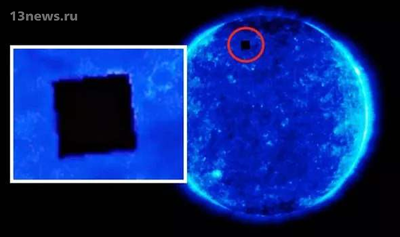 Космический аппарат SOHO запечатлел возле Солнца кубический НЛО