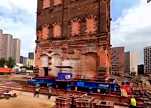 Перенос исторических зданий в Москве попал на видео