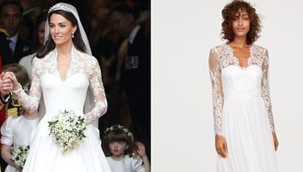 H&M продает бюджетные аналоги свадебного платья Кейт Миддлтон за 200 долларов