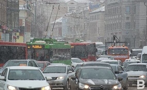 В пятницу вечером в Казани образовались 8-балльные пробки