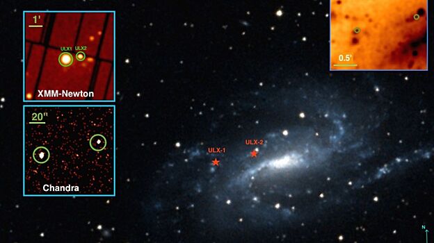 Ученые исследуют два ультраярких рентгеновских источника в галактике NGC 925