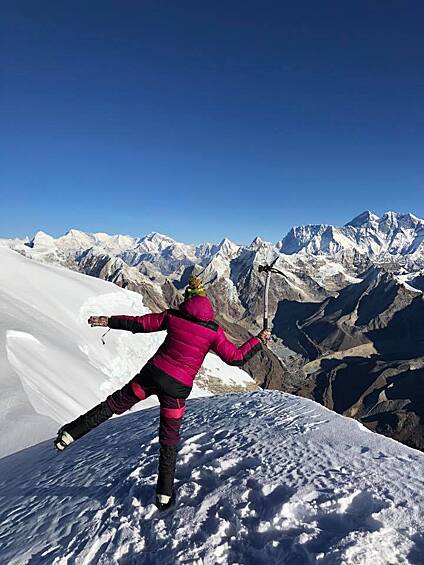 6461 м - Mera Peak -панорама на высочайшие вершины планеты: Эверест, Макалу, Лхоцзе