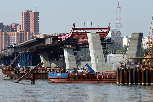 Пилон в виде буквы «Н» четвертого моста строят с опережением в Новосибирске