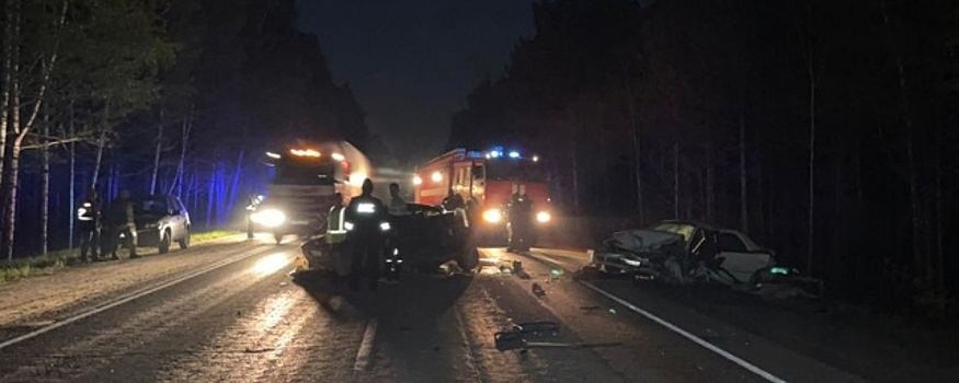 В Новосибирской области в лобовом ДТП погибла женщина и пострадали шесть человек