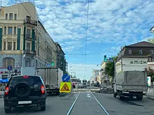 В Самаре на перекрёстке улиц Фрунзе и Ленинградской начали ремонт дороги