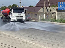 В Кировском районе Махачкалы продолжают дезинфицировать улицы
